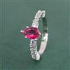 Cz Adjustable Ring With Rhodium Plating
