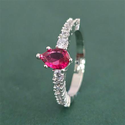 Cz Adjustable Ring With Rhodium Plating