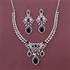 Cz Classic Necklace With Rhodium Plating