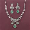 Cz Classic Necklace With Rhodium Plating