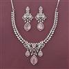 Cz Classic Necklace With Rhodium Plating