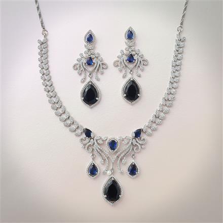 Cz Classic Necklace With Rhodium Plating