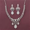 Cz Classic Necklace With Rhodium Plating
