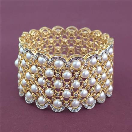 Cz 1 Pc Openable Bangles With 2 Tone Rhodium Plating