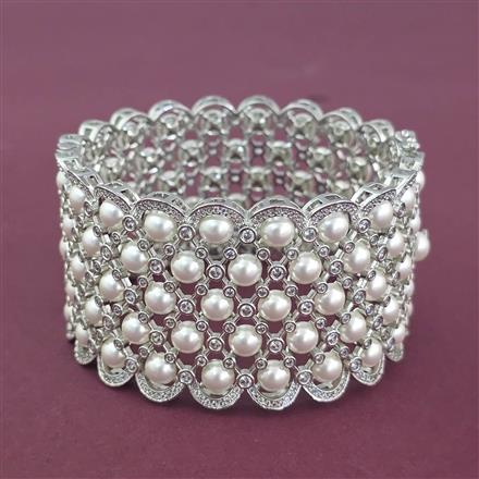 Cz 1 Pc Openable Bangles With 2 Tone Rhodium Plating