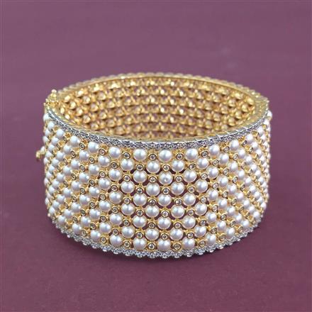 Cz 1 Pc Openable Bangles With 2 Tone Rhodium Plating