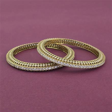 Cz Classic Bangles With Mehndi Plating