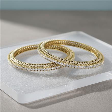 Cz Classic Bangles With Mehndi Plating