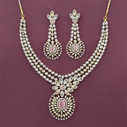 Cz Classic Necklace With 2 Tone Plating