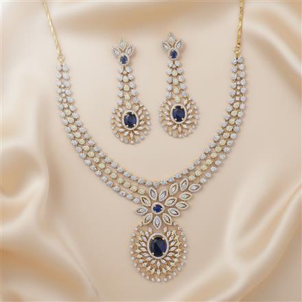 Cz Classic Necklace With 2 Tone Plating