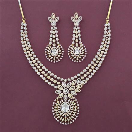Cz Classic Necklace With 2 Tone Plating