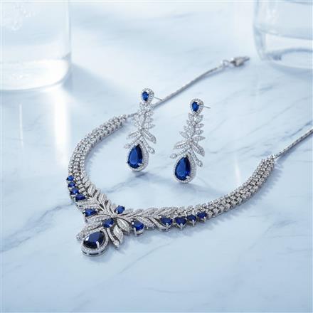 Cz Classic Necklace With Rhodium Plating