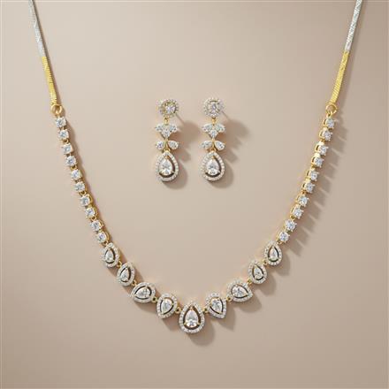 Cz Classic Necklace With Rhodium Plating