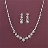 Cz Classic Necklace With Rhodium Plating