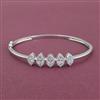 Cz Openable Kada With Rhodium Plating
