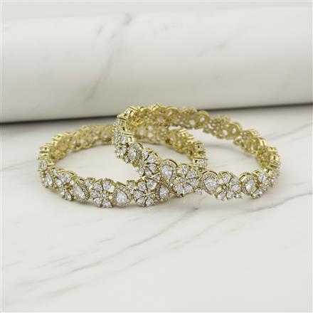 Cz Classic Bangles With Mehndi Plating