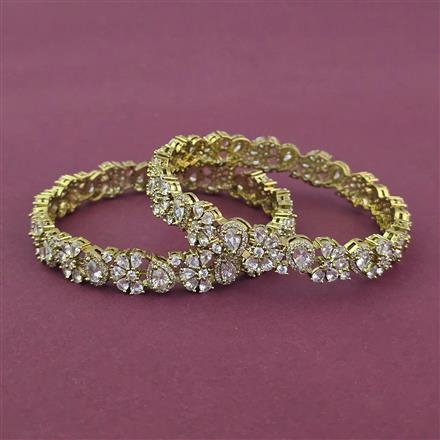 Cz Classic Bangles With Mehndi Plating