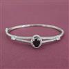 Cz Openable Kada With Rhodium Plating