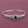 Cz Openable Kada With Rhodium Plating