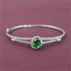 Cz Openable Kada With Rhodium Plating