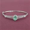 Cz Openable Kada With Rhodium Plating