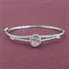 Cz Openable Kada With Rhodium Plating