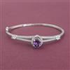 Cz Openable Kada With Rhodium Plating