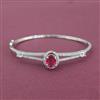 Cz Openable Kada With Rhodium Plating