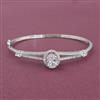 Cz Openable Kada With Rhodium Plating
