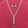 Cz Moti Pendant Set With Rhodium Plating