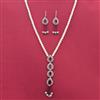 Cz Moti Pendant Set With Rhodium Plating
