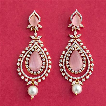 Cubic Zirconia Classic Earring With 2 Tone Plating