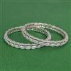 Cz Classic Bangles With Rhodium Plating