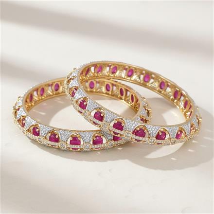 Cz Classic Bangles With 2 Tone Plating