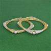 Cz Classic Bangles With 2 Tone Plating
