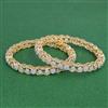 Cz Classic Bangles With 2 Tone Plating