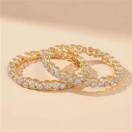 Cz Classic Bangles With 2 Tone Plating