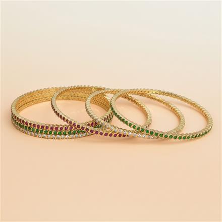 Cz Delicate Bangles With Gold Plating