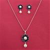 Cz Moti Pendant Set With Rhodium Plating
