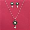 Cz Moti Pendant Set With Rhodium Plating
