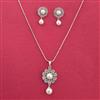 Cz Moti Pendant Set With Rhodium Plating