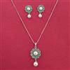 Cz Moti Pendant Set With Rhodium Plating