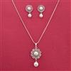 Cz Moti Pendant Set With Rhodium Plating
