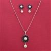 Cz Moti Pendant Set With Rhodium Plating