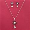 Cz Moti Pendant Set With Rhodium Plating