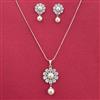 Cz Moti Pendant Set With Rhodium Plating