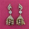 Cz Jhumki With Mehndi 2 Tone Rhodium Plating