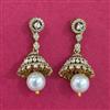 Cz Jhumki With Mehndi 2 Tone Rhodium Plating