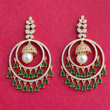 Cubic Zirconia Classic Earring With 2 Tone Plating