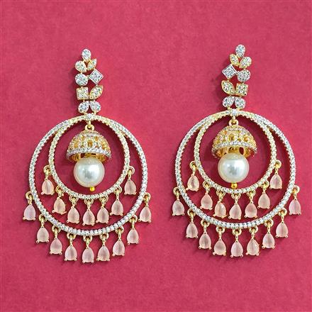 Cubic Zirconia Classic Earring With 2 Tone Plating